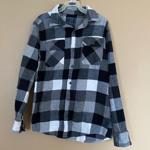 Boys Black and White Flannel